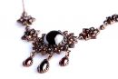 Large Vintage garnet sunflower necklace in Victorian style