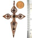 Big Garnet Cross incl. facetted garnet ball chain