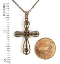 Old genuine filligree garnet cross pendant