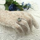 Vintage marcasite ring with oval paste aquamarine