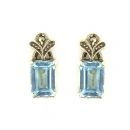 Ohrstecker mit imit. Octagon Aquamarin + Markasit