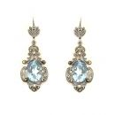 Markasit Ohrringe echt Blautopas(beh)