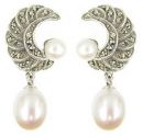 Marcasite Pearl Earrings