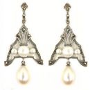 Markasit Ohrringe mit Süsswasser Perlen