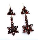 Vintage garnet flower earrings w/14ct gold wires