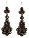 Vintage garnet flower earring w/14ct gold wires