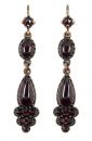 Vintage garnet drop earring w/14ct gold studs