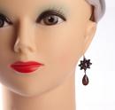 Beautiful garnet star earrings w/14ct gold wires