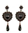 Vintage garnet facetted heart earrings