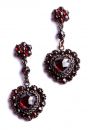 Vintage Victorian facetted garnet heart earrings