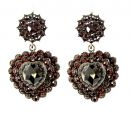 Large pending garnet heart earrings w/14ctgold wire