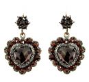 Vintage garnet heart earrings w/14ctgold wire
