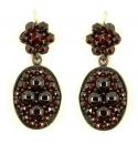 ovale Ohrringe mit runden Granaten