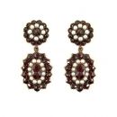 Granatohrringe mit Perlchen