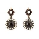 Granatohrringe mit Perlchen