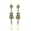 Marcasite Pearl Earrings