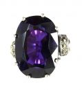 Vintage marcasite ring with paste Amethyst