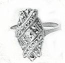 Ring mit Markasiten im       Art-Deco-Stil